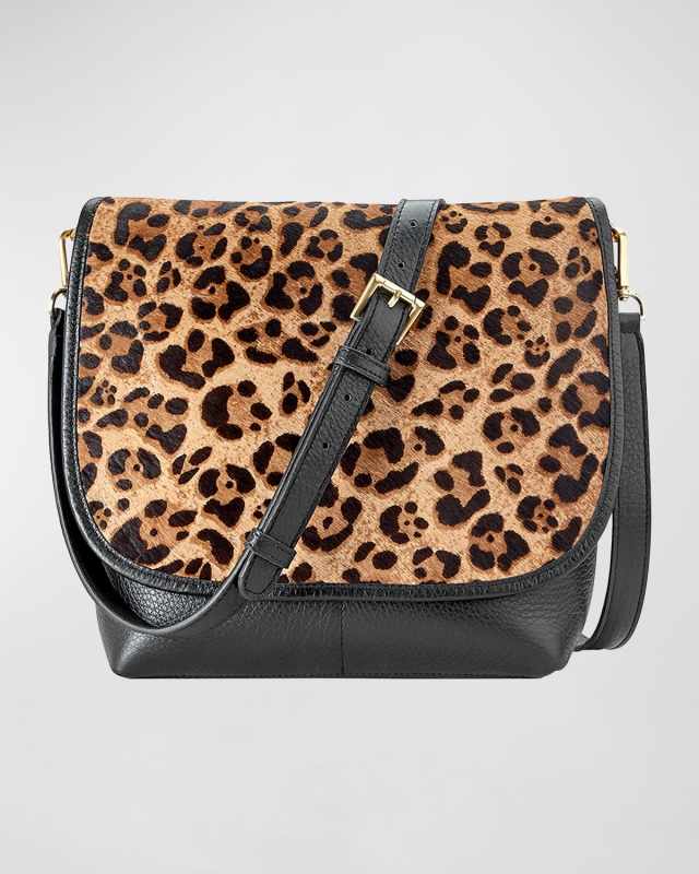 Andy Leopard Flap Top Crossbody Bag